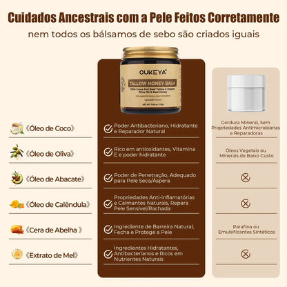 Bálsamo Nutritivo Facial e Corporal com Sebo Bovino e Mel Orgânico
